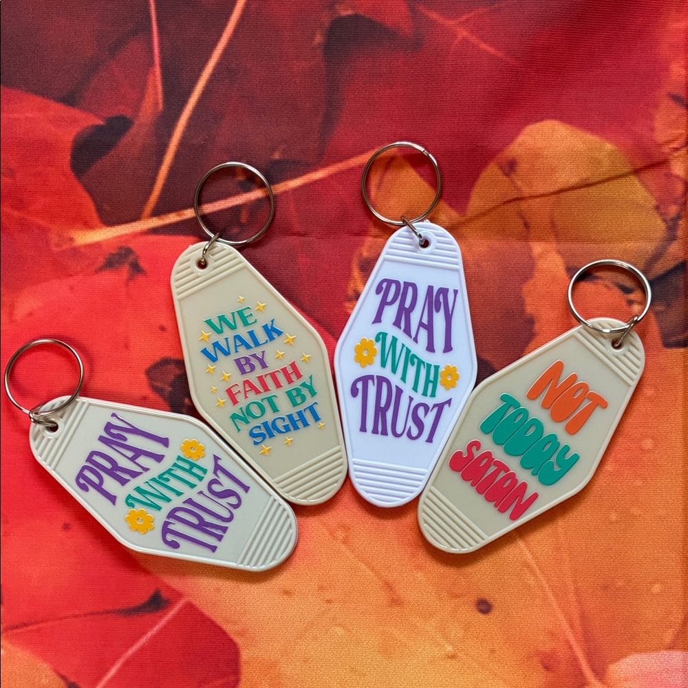 Inspirational Two Sided Keychains Set of Four